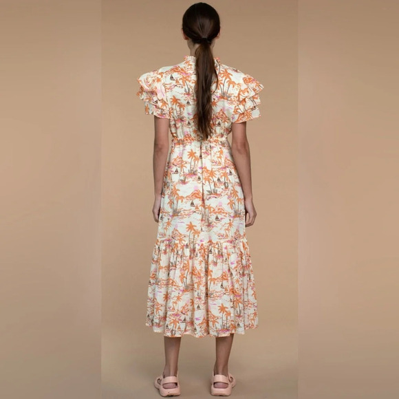 Olivia James The Label Delia Dress Escape Tawny Maxi - Picture 2 of 7